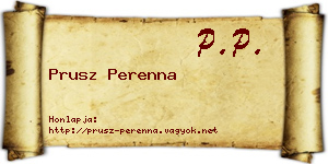Prusz Perenna névjegykártya